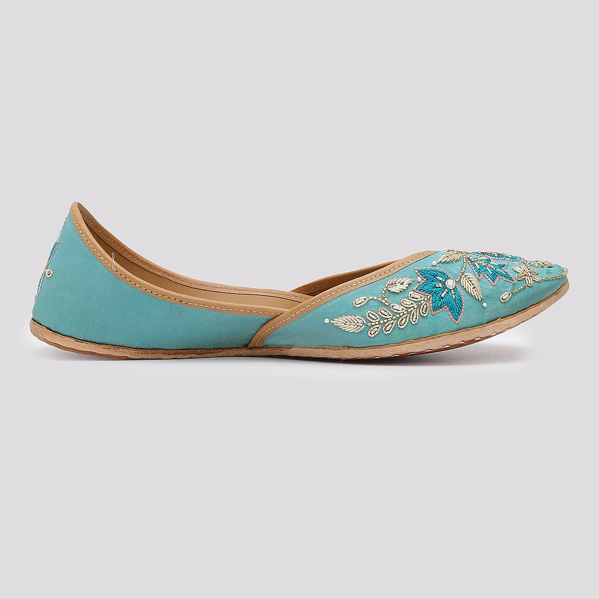 Mehr Teal Zari Jutti