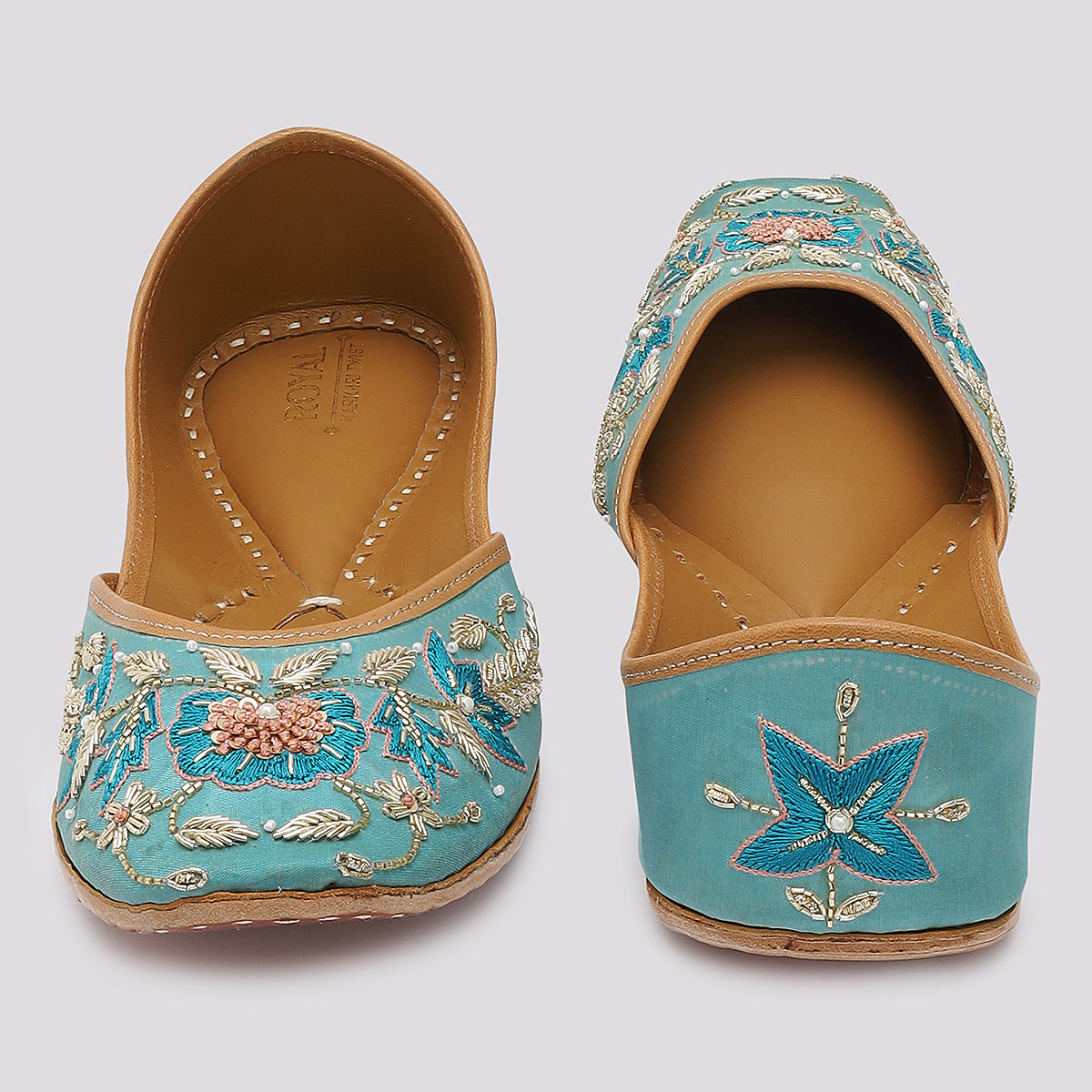 Mehr Teal Zari Jutti
