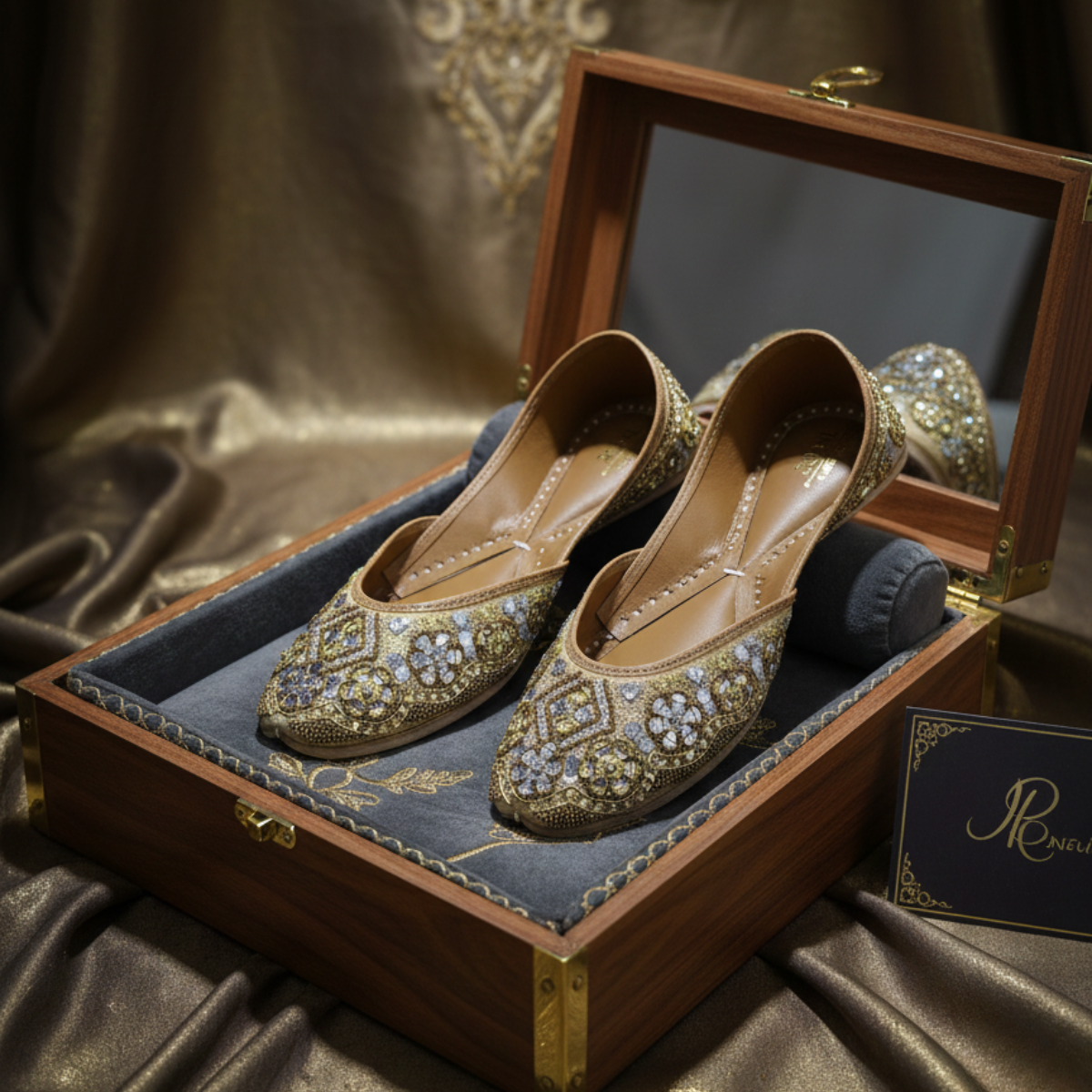 Shahi Sitara Mirror-Work Jutti