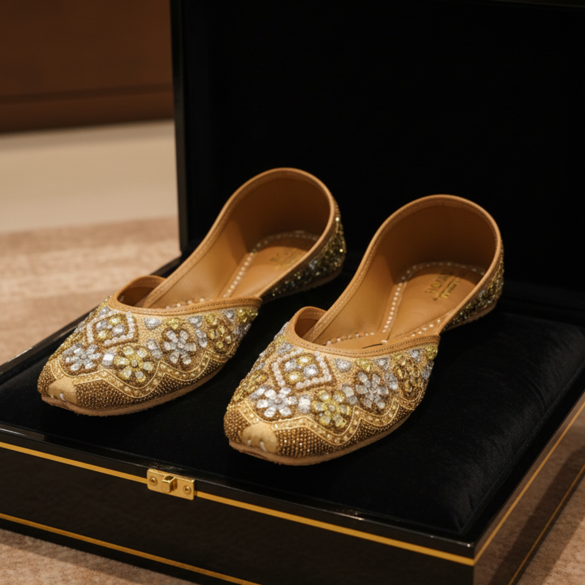 Shahi Sitara Mirror-Work Jutti